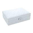 thumbnail image 2 of PVCS Jewelry Box With Lock Jewelry Organizer Storage Case With 2-Layers Display For Earrings Bracelets Rings Watches, 2 of 7