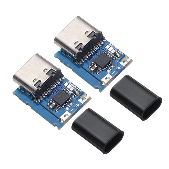 Uxcell 2 Pack Type-C USB-C 15V Type C Female Socket Shell Models Detector Bare Board Design for DIY Power Solutions
