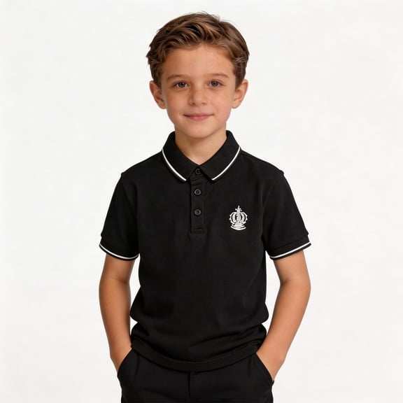 WELOIJEVBE Boys Short Sleeve Polo Shirts Boys School Uniform Shirts Classic Collared Neck Polo Shirt Boys Size 10-11 Years Boys Clothes