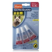 Hartz UltraGuard Flea & Tick Drops For Dogs and Puppies 16-30lbs - 3 Monthly Treatments