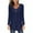 Dark Blue, variant on Pntutb Womens Solid Round Neck Button Pleated Pullover Long Sleeve Top Blouse Black XL