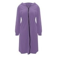 thumbnail image 4 of Fiaer Long Hoodies for Women Solid Color Zip Up Hoodie Winter Warm Long Sleeve Sweatshirts with Pocket Purple L, 4 of 5