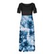 thumbnail image 4 of Vestido de cuello redondo con estampado de hombros descubiertos y manga corta informal de verano para mujer OAVQHLG3B Store  lin121212, 4 of 4