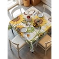 thumbnail image 2 of Yellow Sunflowers Suqare Tablecloth - 60 x 60 Inch, Country Farm Butterfly Flower Light Beige Waterproof & StainResistant Tablecloth, Washable Oil-proof Table Cover for Dining/Party/Wedding/Buffet, 2 of 9