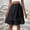 Black, variant on Women's Summer Solid Color Lace Panel Elastic Waist Skirt, Casual Mid-Length Ruffle Hem Skirt Black M