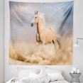thumbnail image 1 of Horse Tapestry, Palomino Horse in Sand Desert Blonde Male Hair Power Wild Animal, Fabric Wall Hanging Decor for Bedroom Living Room Dorm, 5 Sizes, Purple Grey Peach, by Ambesonne, 1 of 1