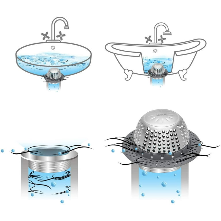 Seal Tight Silicone And Stainless Steel Dome Drain Hair Catcher