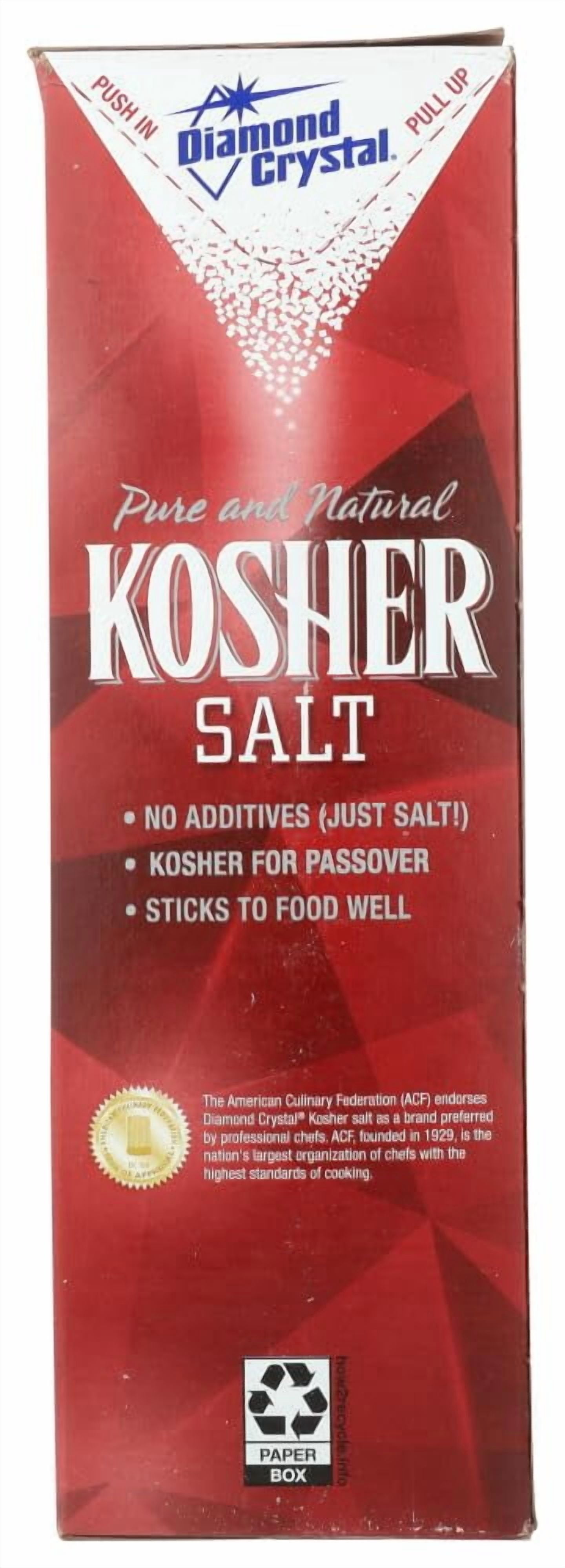 Diamond Crystal Pure and Natural Kosher Salt 48oz (Pack of 3)