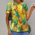 thumbnail image 6 of Lunarable Pineapple Women's Short Sleeve Tops Casual Blouses T Shirt, 6 of 6