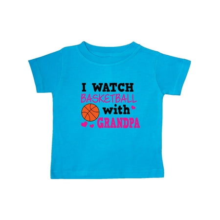 

Inktastic I Watch Basketball with Grandpa Gift Baby Girl T-Shirt