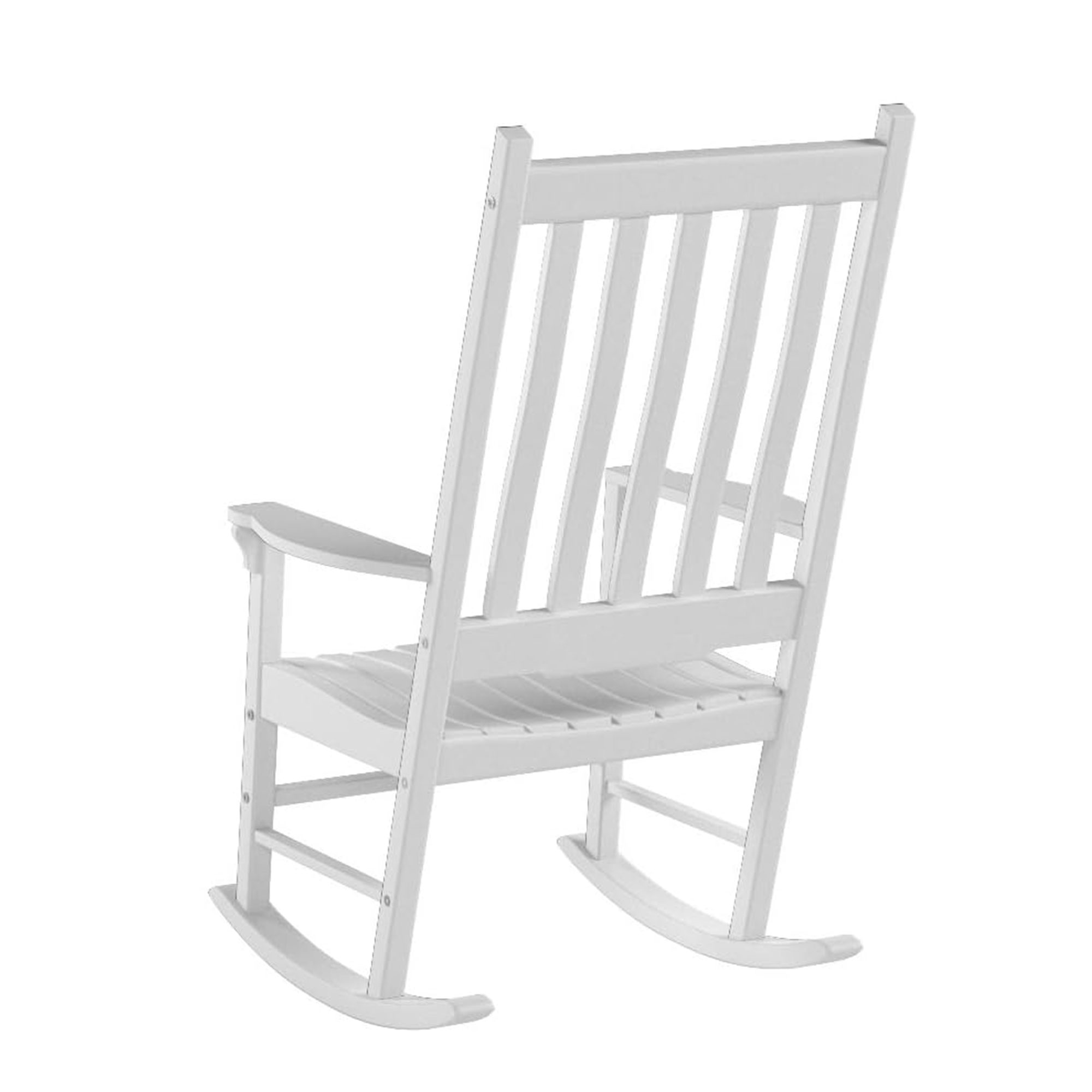 Northbeam Solid Acacia Hardwood Outdoor Patio Slatted Back Rocking Chair, White - image 5 of 11
