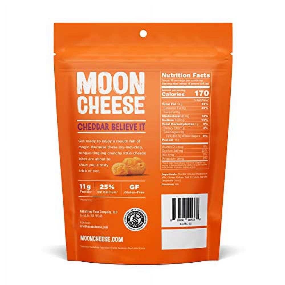 Moon Cheese Cheddar Believe It, 10 Ounce, 2-pack, Crunchy, Protein-rich 