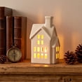 thumbnail image 4 of White Ceramic Christmas Village House Tea Light Holder, Decorative Seasonal Accent, Versatile Display, for Christmas Tree, Mantel, Shelf, Doorway, Living Room and Holiday Party Decor, 4 of 7