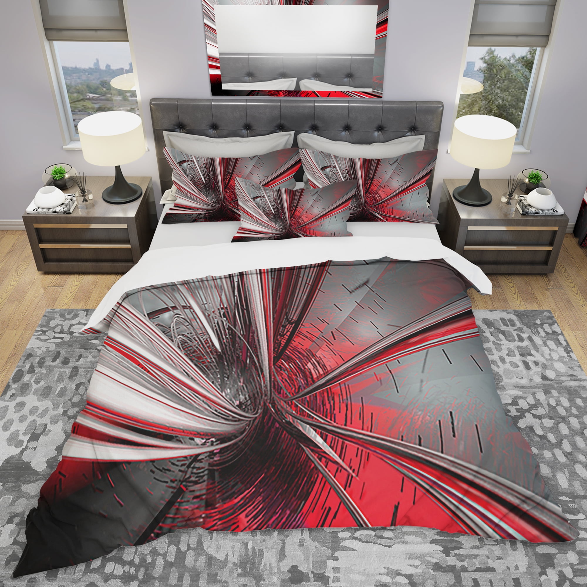 Designart 'Fractal 3D Deep into Middle' Modern & Contemporary Duvet Cover Set