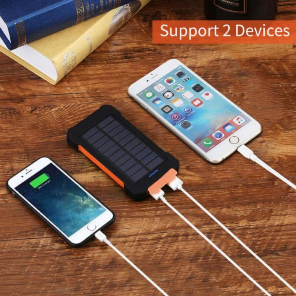 50000mAh Dual-USB Waterproof Solar Power Bank Portable LED LCD Battery Charger