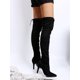 thumbnail image 5 of Women's Fashionable Black Suede Pointed Toe Over-the-knee High Heel Boots, 5 of 5