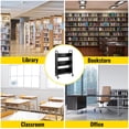thumbnail image 4 of VEVOR Book Cart Single Sided L-Shaped , Rolling Book Cart with 4 inch Lockable Wheels, for Home Shelves Office and School Book Truck in Black, 4 of 10