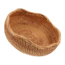 MLINS Rattan Bread Basket Round Fruit Serving Storage Basket Woven Decorative Organizing Basket