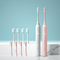 ZFYXGS Electric Toothbrush for Adults, 8 Brush Heads and 6 Modes, Pink