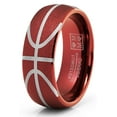 thumbnail image 2 of Metal Masters Mens Basketball Ring Tungsten Carbide Sports Ball Textured Comfort-Fit 8mm, 2 of 6
