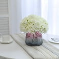 thumbnail image 2 of 12pcs Artificial Silk Hydrangea Flowers Heads with Stems in Bulk Fake Flowers for Wedding Bouquet Centerpieces Arch Home Decoration (Ivory), 2 of 5