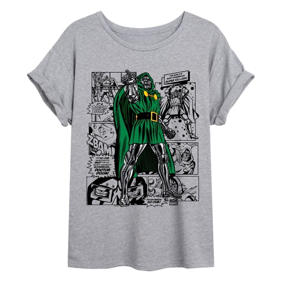 Fantastic Four - Dr. Doom Comic - Juniors Oversized Graphic T-Shirt