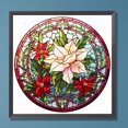 thumbnail image 1 of 5D bricolaje redondo completo taladro diamante pintura vidrieras flor hogar decoración arte FLhrweasw Nuevo, 1 of 9