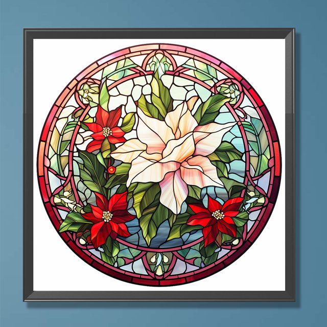 5D bricolaje redondo completo taladro diamante pintura vidrieras flor hogar decoración arte FLhrweasw Nuevo