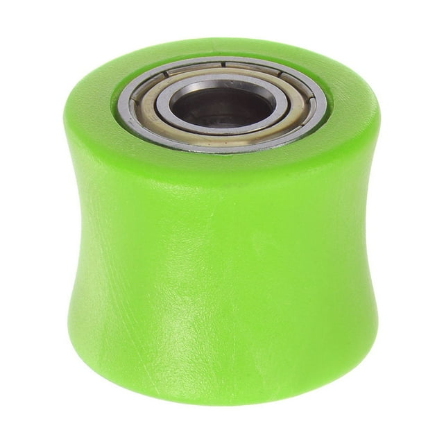 Unique Bargains Galet Tendeur de Chaîne de 10 mm Rouleau Poulie Guide Roue Concave pour Vélo Porte Coulissante Vert