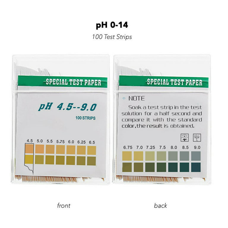 Plastic pH Test Strips, Universal pH 0-14, Test Paper Extensive Test Paper  Litmus pH Test with Storage Case for Test Body Acid Alkaline pH Level Skin