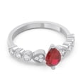 thumbnail image 3 of Diamond-Capitals 1.25 Carat Natural Diamond Red Ruby Gemstone Luxurious Wedding Ring for her Solid 18K White Gold Size 9.5, 3 of 8