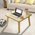 thumbnail image 5 of Square Table in Wood Modern Solid Wood Base and Square Table for Living Room Low Minimalist Tea Table Coffee Tables （Khaki）, 5 of 6