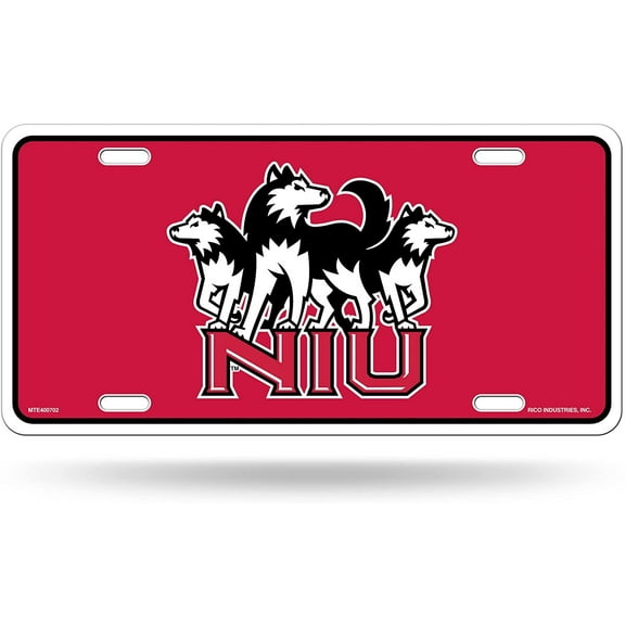 University of Northern Illinois Huskies Metal Auto Tag License Plate, Logo Design, 6x12 Inch