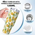 thumbnail image 3 of Sikiie Pineapple Insulated Stainless Water Bottle Lid Travel Mug Cup Insulated Tumblers Cup 40oz Ice Bully With Handle, 3 of 8