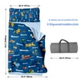 thumbnail image 6 of Kainsy Evulum Personalized Toddler Boys Sleeping Bag, Nap Mat for Daycare Preschool, Kids Sleeping Bag with Pillow and Blanket for Kindergarten, Custom Name Easy Carry Napsack Blue Trains, 6 of 9