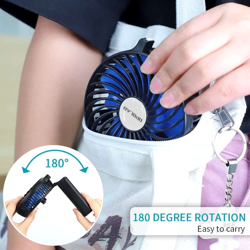 OPOLAR Portable Handheld Personal Fan, 5200mAh Battery Operated USB Fan for Home (Blue), 3 Speeds