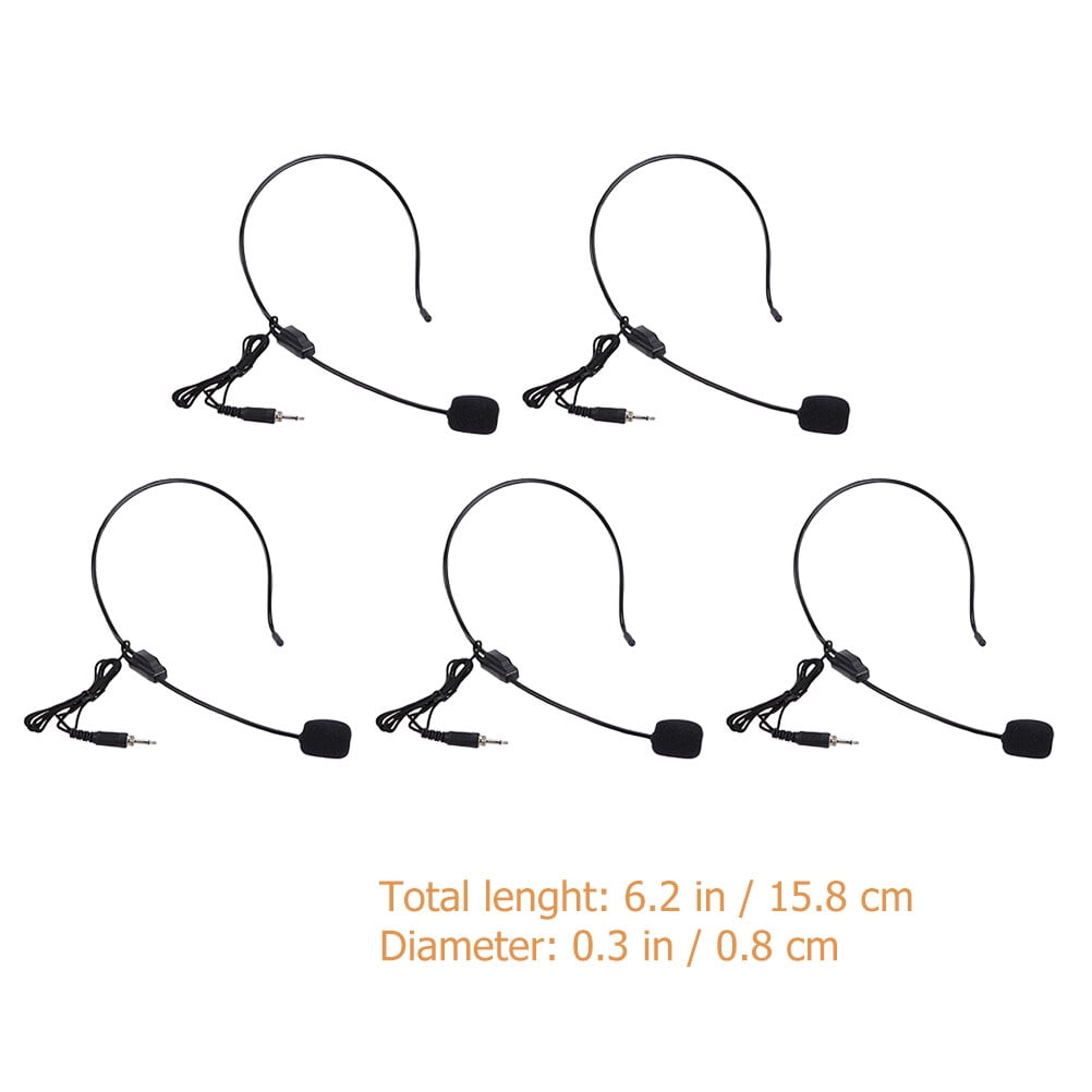 Worgeous 3pcs Flexible Wired 5Pcs Headset Microphone Performance Headset Condenser Microphone Speaker Instructor Voice Amplifier for Guide Teachers Speakers