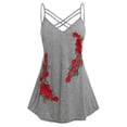 thumbnail image 1 of Tank Top de Encaje con Cordón Combinado en Talla Extra Rosegal  Camisetas sin mangas de talla grande, 1 of 5