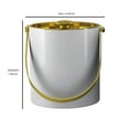 thumbnail image 2 of Double Wall Stainless Steel 1.5 QT Ice Bucket With Lid, Keeps Ice Cold & Dry, Home Bar, Chilling Beer, Champagne, Wine Bottle, White 1.5 QT Ice Bucket with Polished Gold Arch Handle and lid, 2 of 4