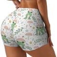 thumbnail image 2 of Sigee Frog and Mushrooms Print Women's High Waist Workout Shorts - Squat Proof, Tummy Control, Yoga and Gym Activewear-X-Large, 2 of 9