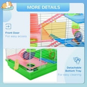 PawHut Hamster Cage with Wheel and Water Bottle