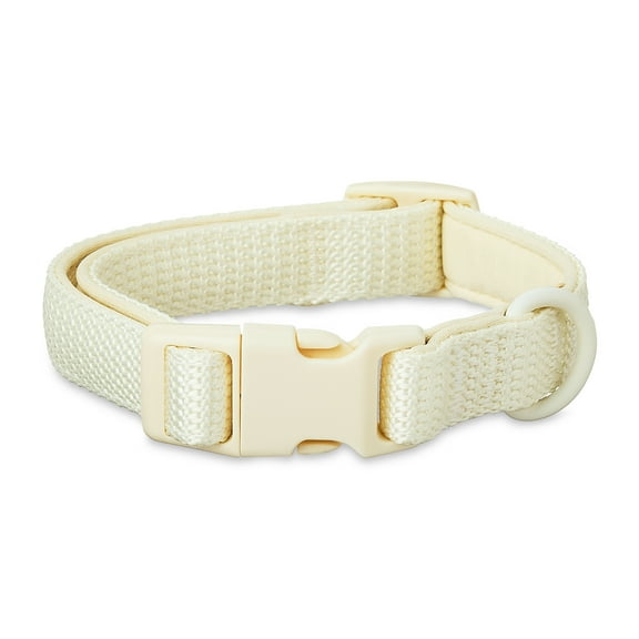 Vibrant Life Neoprene Cushioned Adjustable Dog Collar, Vanilla Cream, Small