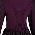 thumbnail image 4 of Plus Size Long Dresses for Fall Women's Gothic Flare Long Sleeves Dark Black Dress Mesh Spliced Costumes Dress Lace-up Long Dress Purple M, 4 of 7