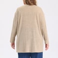 thumbnail image 4 of GRACE & GRANDEUR Women's Plus Size Open Front Cardigan Ribbed Knit Long Sleeve Casual Sweaters Cardigans with Pockets 2X Beige, 4 of 7
