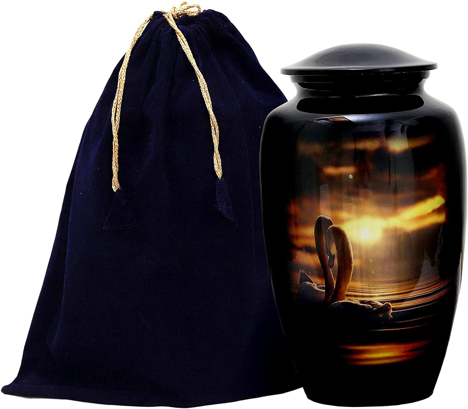 Buy RUZIOON Lovely Swan Sunset Mating Cremation Urn for Human Ashes