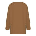 thumbnail image 5 of TKLPEHG Womens Tunic Tops Crew Neck Basic Tunic Tops Fall Tops Solid Color Casual Comfy Lightweight Loose Fashion Long Sleeve T Shirt Pullover (Brown,S), 5 of 7