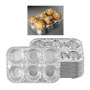 AllTopBargains 1 Cup Aluminum Muffin Pan, 1.25" Diameter Cups 10 Pieces