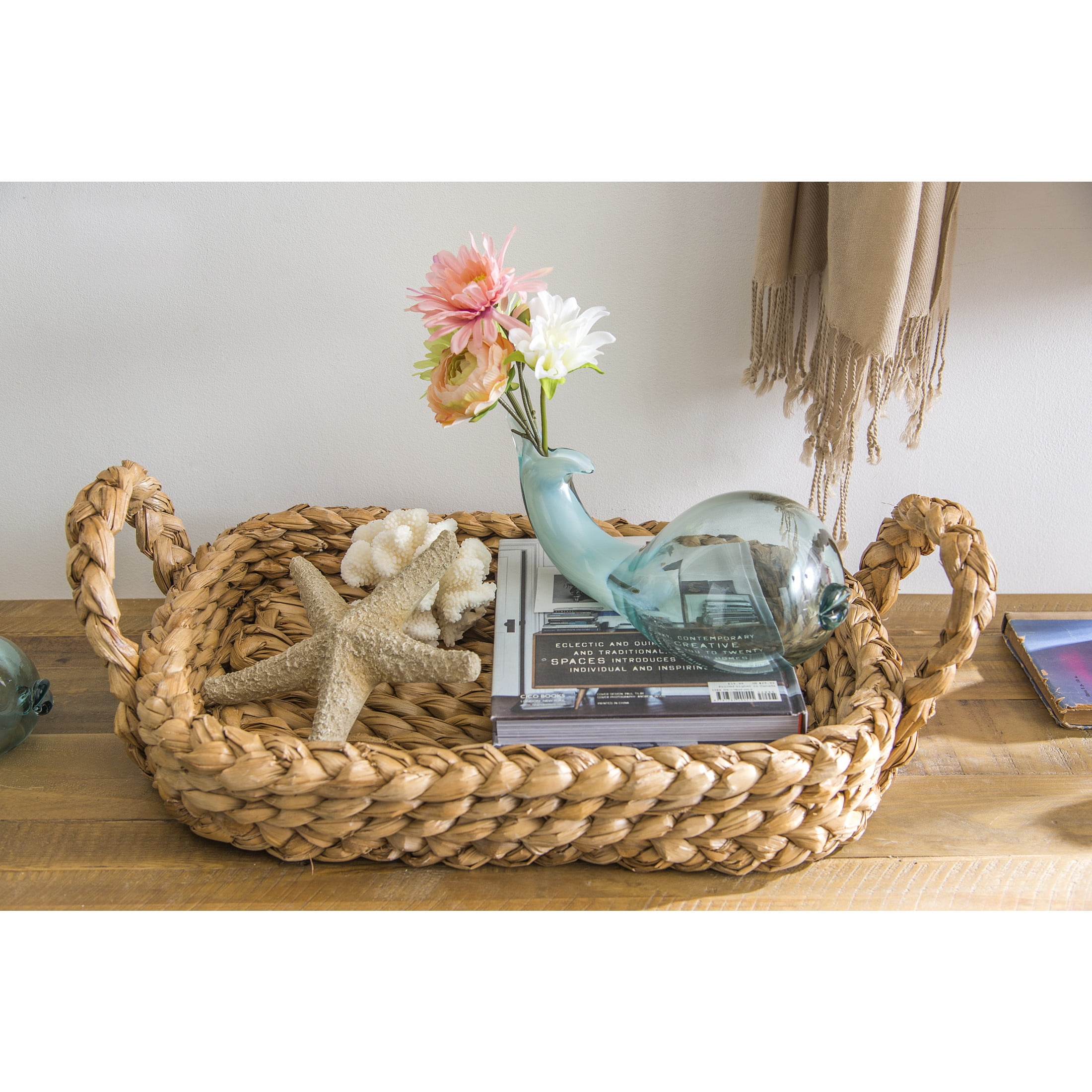 Creative Co-Op Bankuan Braided Tray with Handles