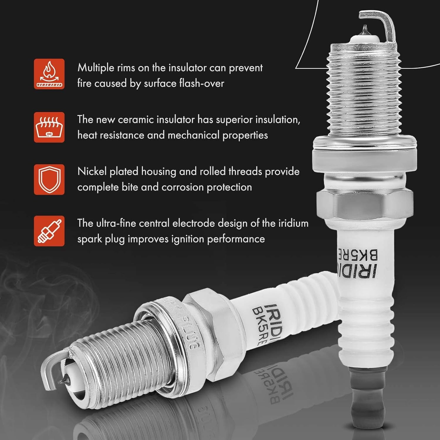A-Premium Ignition Coils and Spark Plugs Kits Compatible with Honda Passport 2000-2002 & Isuzu Rodeo 2000-2004, Rodeo Sport 2001-2003, Axiom 2002-2003, Trooper 2000-2002, Amigo 2000 6-PC Set