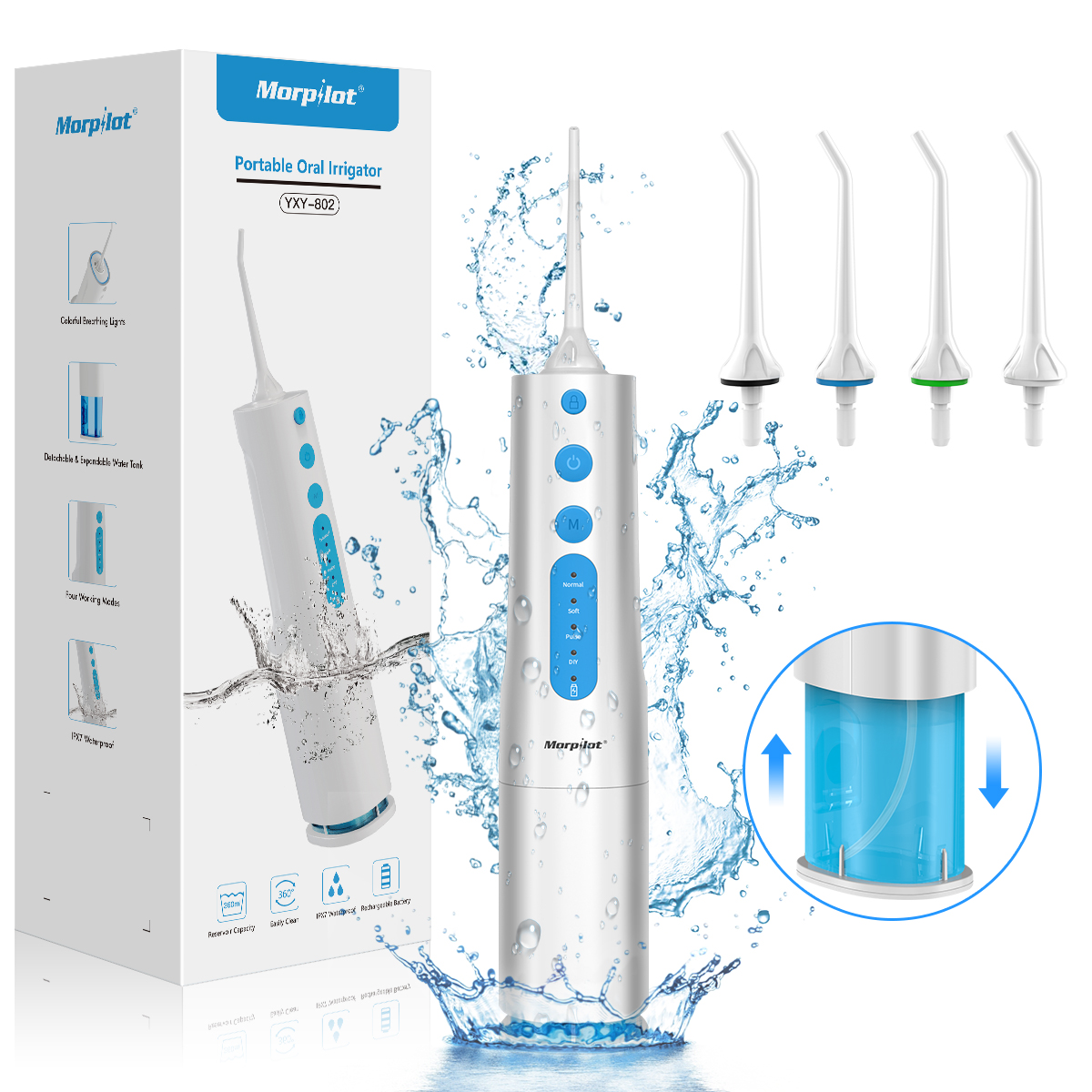[2020 Latest Version with DIY Model]360ML Water Flosser Professional